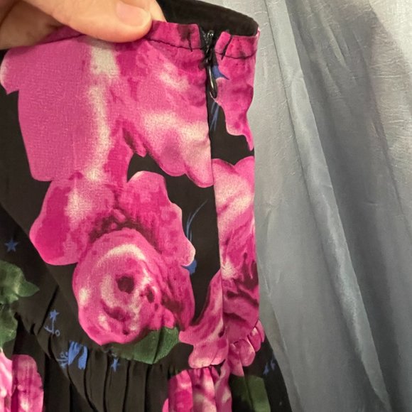 TOBI Purple, Black, & Blue Floral Maxi Skirt (Full-Length) - Sz Medium - Picture 3 of 9